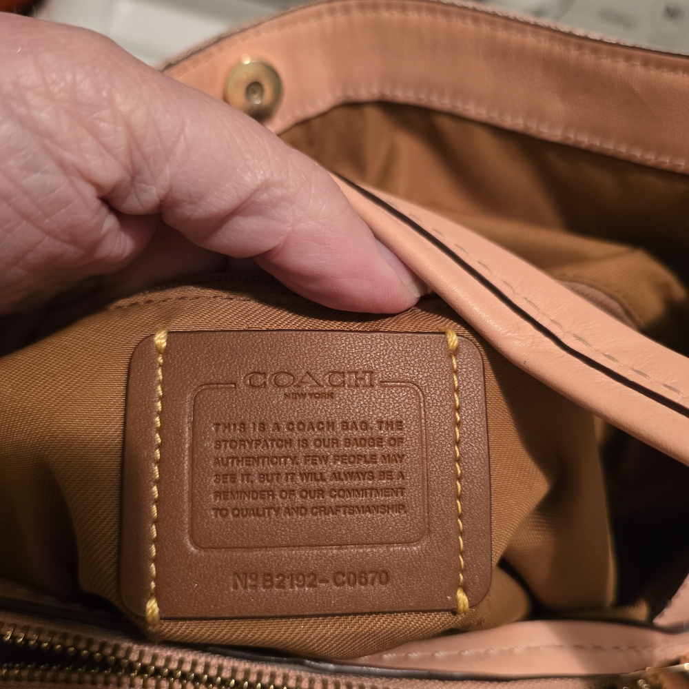 Coach Blush Pink Shoulder Bag with Gold Accents - Picture 7 of 11